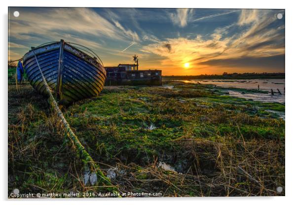 Landermere April Sunset Acrylic by matthew  mallett