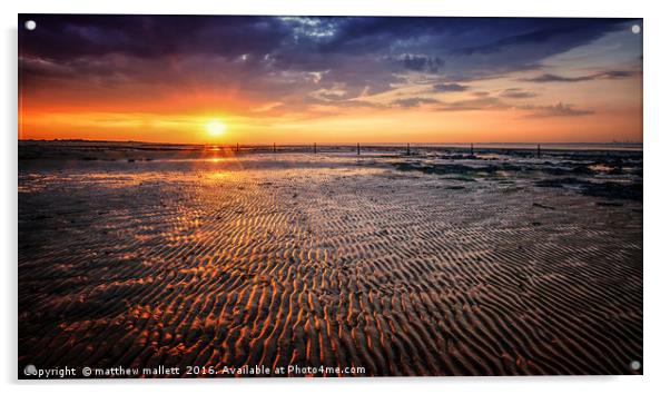 Naze Sunset Beach Acrylic by matthew  mallett