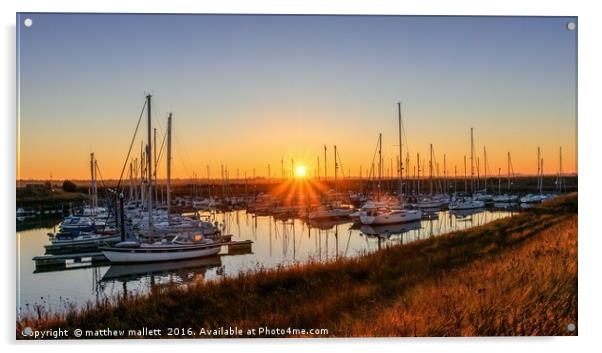 Essex Nautical Sunset Acrylic by matthew  mallett