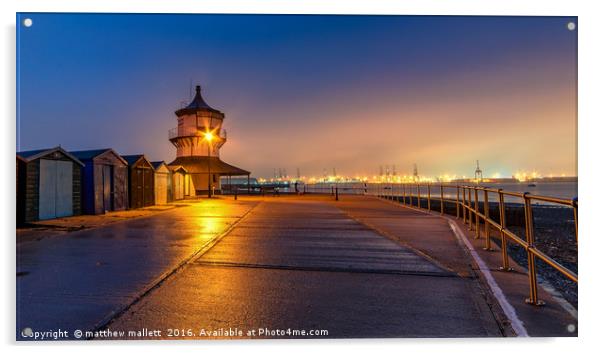 Harwich Light Museum Night View Acrylic by matthew  mallett