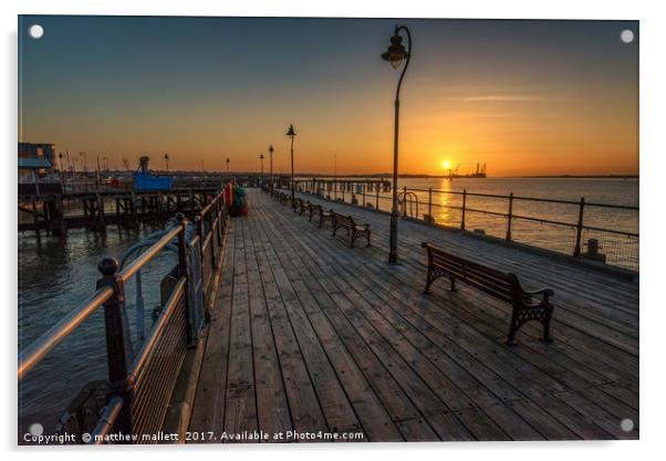 Halfpenny Pier Spring Sunset Acrylic by matthew  mallett