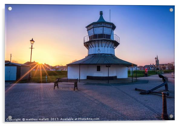 Harwich Lighthouse Museum At Sunset Acrylic by matthew  mallett