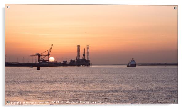 Setting Sail Off Harwich International Port Acrylic by matthew  mallett