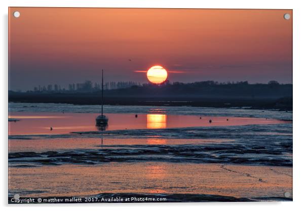 April Sunrise Over Landermere Quay Acrylic by matthew  mallett