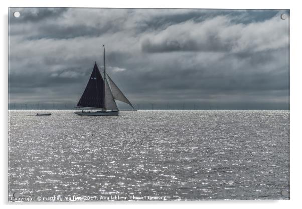 Sailing By Frinton On Sea Acrylic by matthew  mallett