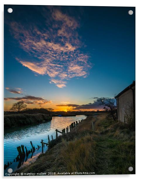 January 2018 Beaumont Quay Sunset Acrylic by matthew  mallett