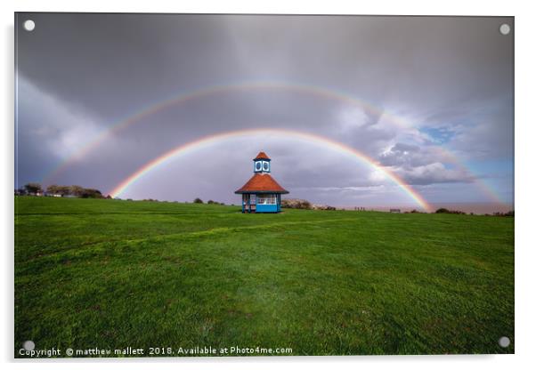 Double Rainbow Over Frinton On Sea Acrylic by matthew  mallett