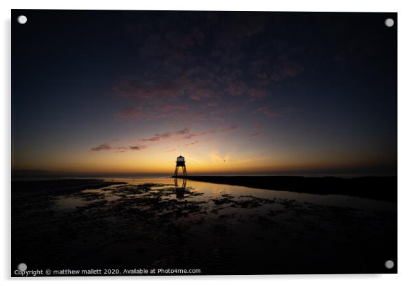 First Light On Dovercourt Beach Acrylic by matthew  mallett