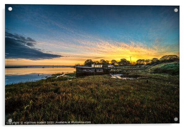 Fire Sky Landermere Quay Acrylic by matthew  mallett