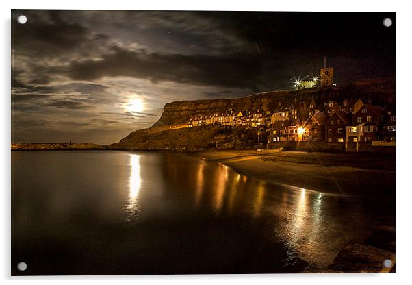 Moonlight over Whitby Acrylic by Brian Clark