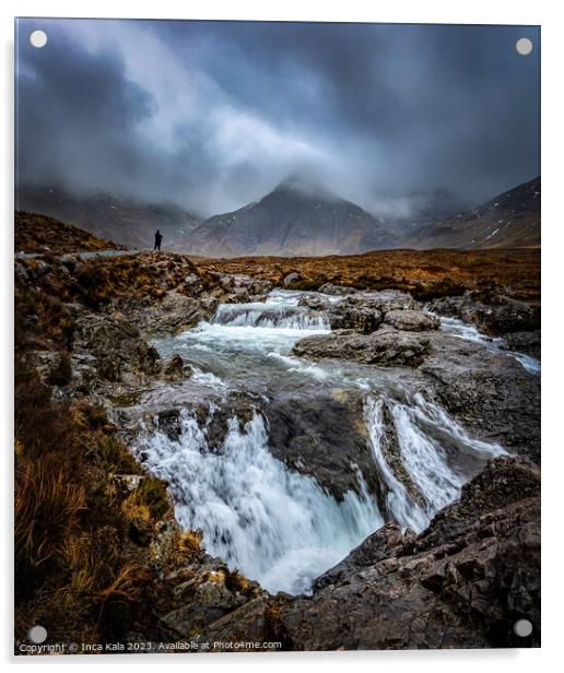 Stormy Weather at Skye's Fairy Pools  Acrylic by Inca Kala