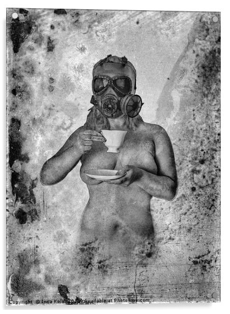 Tea Anybody (Black & White Version) Acrylic by Inca Kala