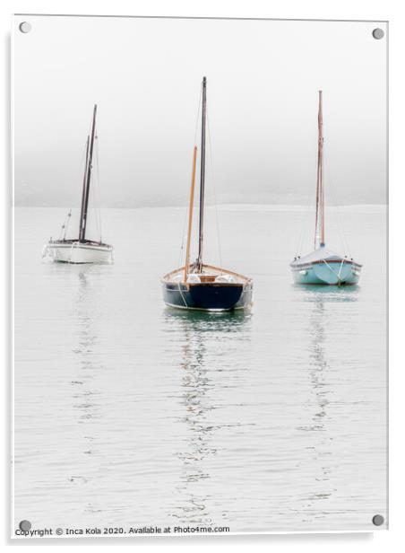 Sailing Boats in the Mist at St Ives Acrylic by Inca Kala
