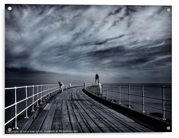 Looking Out To Sea on Whitby Pier Acrylic by Inca Kala