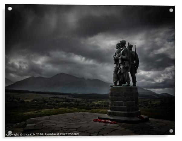 Commando Memorial - The Nevis Range in the Backgro Acrylic by Inca Kala