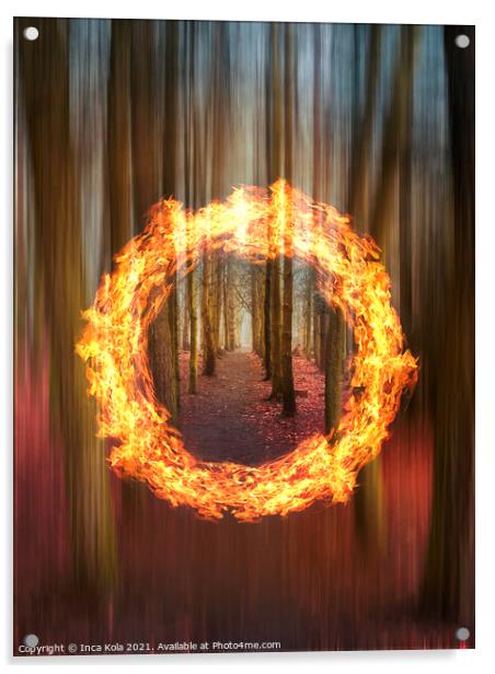 Woodland Fire Portal Acrylic by Inca Kala