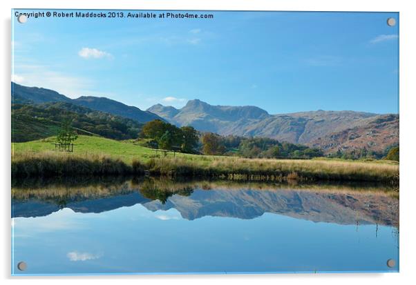 Langdale Pikes from Nr Elterwater Acrylic by Robert Maddocks
