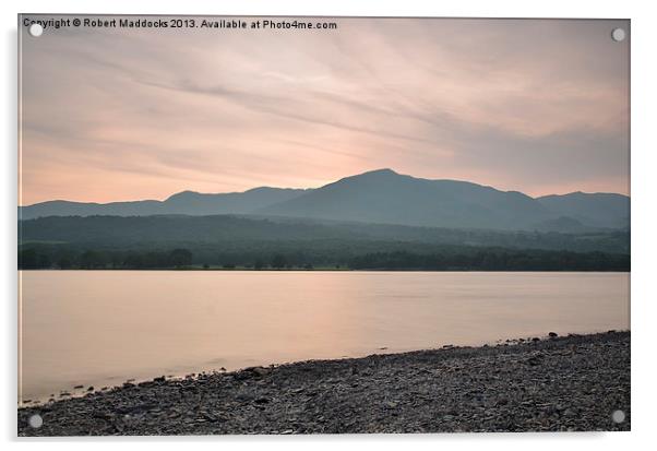 Sunset over Coniston Water Acrylic by Robert Maddocks