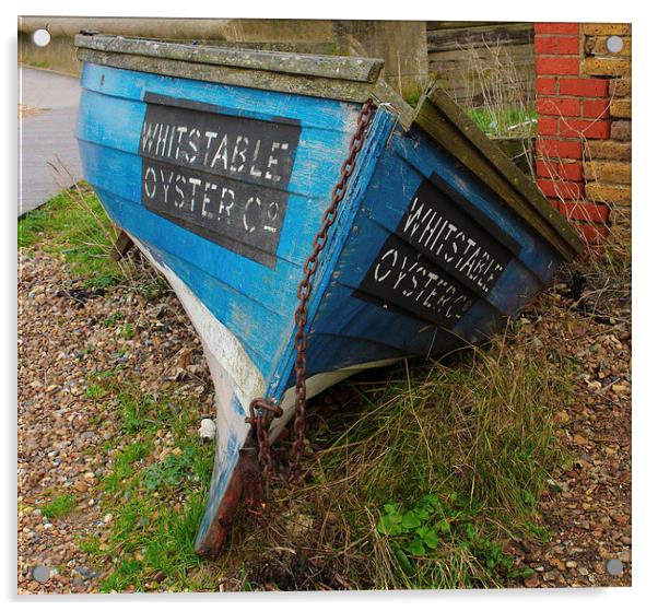 Whitstable Oyster Boat Acrylic by Stewart Nicolaou