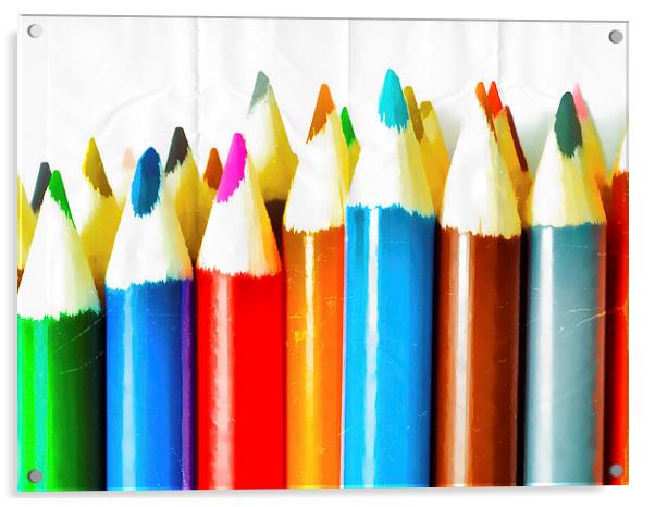  Colouring Pencils 2 Acrylic by John Pinkstone
