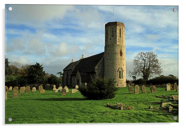 Somerton Church Norfolk Acrylic by James Taylor