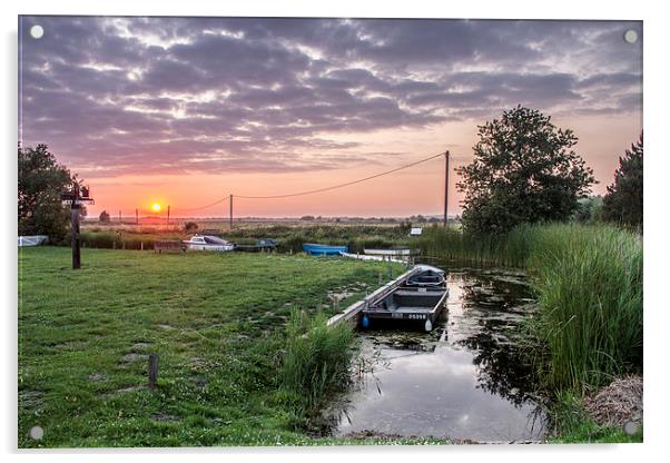  Sunset at Somerton Staithe, Norfolk Acrylic by James Taylor