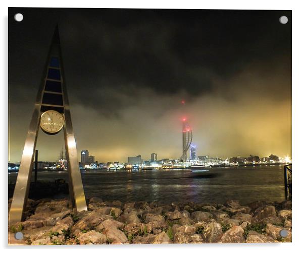 gosport clock and spinaker tower Acrylic by nick wastie