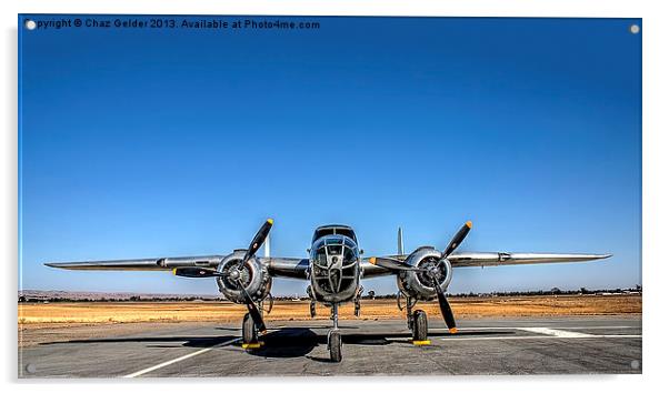 North American B-25 Mitchell Head On Acrylic by Chaz Gelder