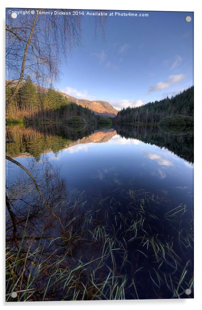 Tranquil Beauty of Glencoe Lochan Acrylic by Tommy Dickson