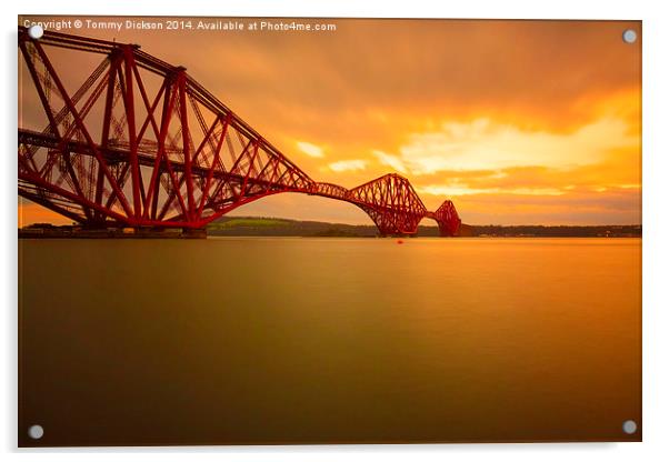 Tranquil Sunset Over Iconic Forth Rail Bridge Acrylic by Tommy Dickson