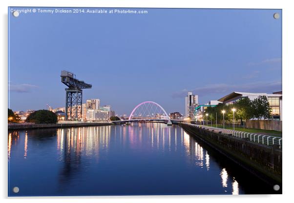 Glasgows Vibrant Night Skyline Acrylic by Tommy Dickson