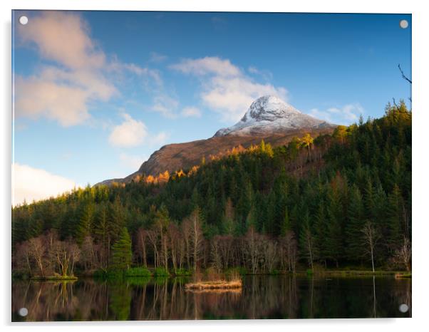 Glencoe Lochan and the Pap of Glencoe Acrylic by Tommy Dickson