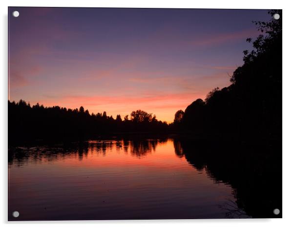 Callendar Park Sunset. Acrylic by Tommy Dickson