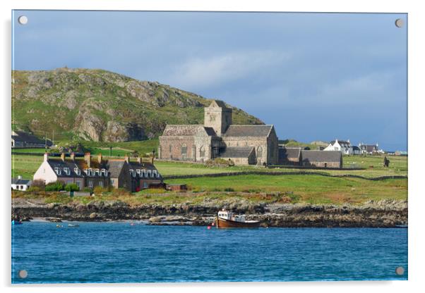 Iona Abbey, Iona, Scotland. Acrylic by Tommy Dickson