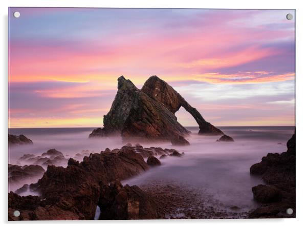 Sunrise at Bow Fiddle Rock Acrylic by Tommy Dickson