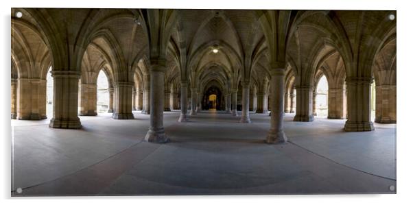 Glasgow University Cloisters. Acrylic by Tommy Dickson