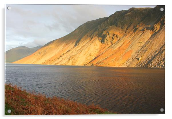 Sunny afternoon at Wasdale lake Acrylic by Poppy Allen