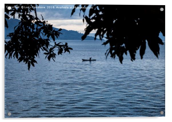 Twilight on Lake Toba, Sumatra Acrylic by Lucy Pinkstone