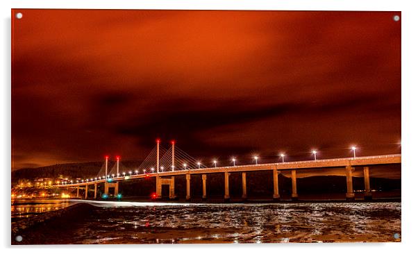Kessock Bridge, Inverness Acrylic by Alan Cruickshank