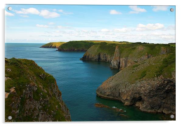 Pembrokeshire coast line Acrylic by Paul Nicholas