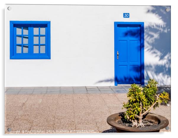 Lanzarote house in Arrecife Acrylic by Paul Nicholas