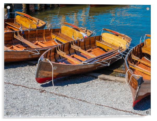 Rowing boats on Lake Windermere Acrylic by Paul Nicholas