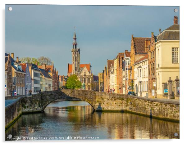 Spring morning in Bruges Acrylic by Paul Nicholas
