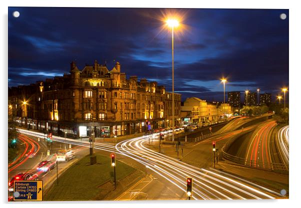 Glasgow Night Lights Acrylic by Shahrez Rashid