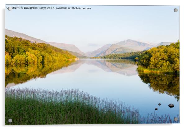 Llyn Padarn Snowdonia reflections Acrylic by Daugirdas Racys
