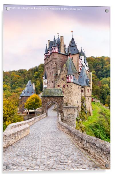 Autumnal Fairytale Burg Eltz Acrylic by Daugirdas Racys