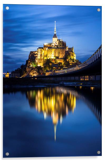  Le Mont Saint-Michel at dusk Acrylic by Daugirdas Racys
