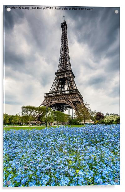 Stormy Eiffel tower, Paris Acrylic by Daugirdas Racys