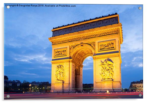 Arc de Triomphe, Paris - a roundabout with a diffe Acrylic by Daugirdas Racys