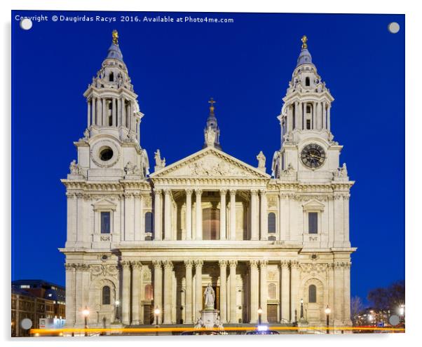 St. Paul's Cathedral, London during the blue hour Acrylic by Daugirdas Racys